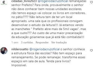 Diversos perfis se reuniram para criticar as decisões da Secretaria Municipal de Educação em seu perfil oficial. Foto: Reprodução